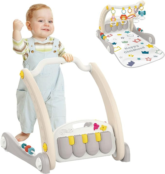 2 in 1 Baby Walker  Convertible Push Walker for Baby with Handle, Multifunctional Mini  Piano | Activity Kids Walker for Baby Boys Girls