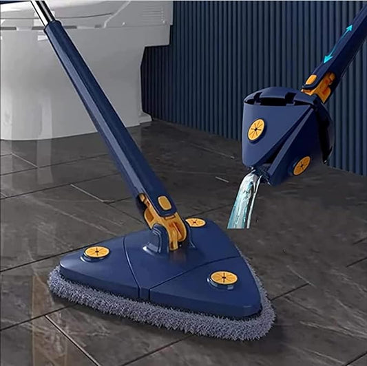 Cleaning Mop 360° Rotatable Adjustable - Mops for Floor Cleaning Triangle Microfiber Mop with Long Handle and Easy Squeeze Telescopic for Floor Ceiling